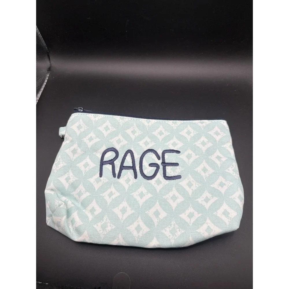 Thirty One RAGE Light Blue Pouch Cosmetic Makeup Bag Organizing Travel Bag NEW